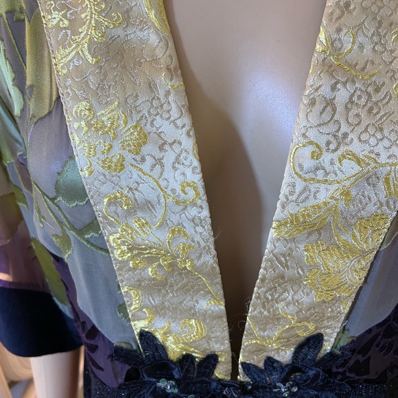 Spencer Alexis, Deep V Neckline Mixed Fabric lightweight Jacket Sz M - Picture 7 of 10